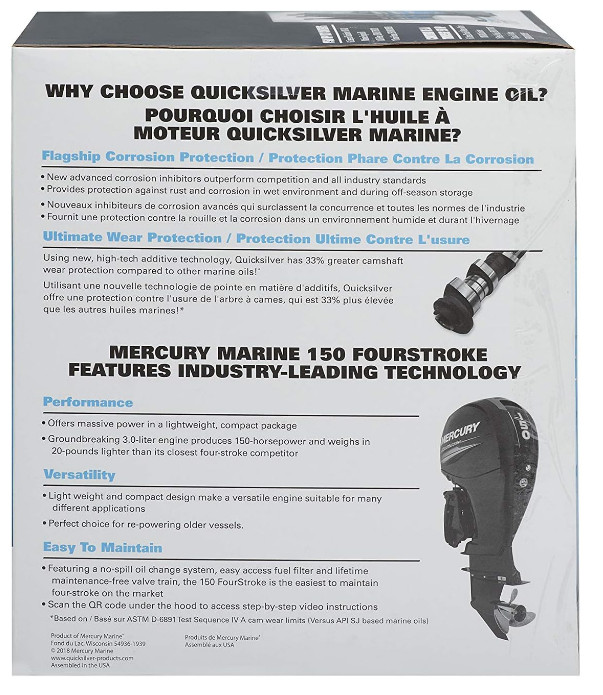 Quicksilver 4-Stroke Oil Change Kit for Mercury Outboard Engines 15 20 .. 400 HP