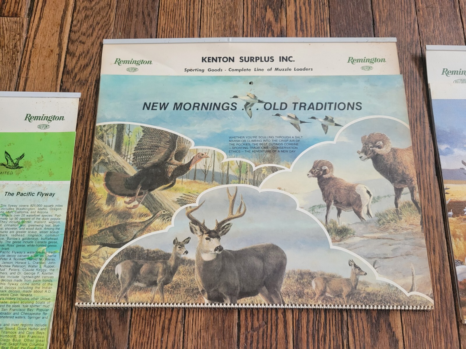 Vintage REMINGTON calendar lot RIFLE target deer moose bear hunting sign