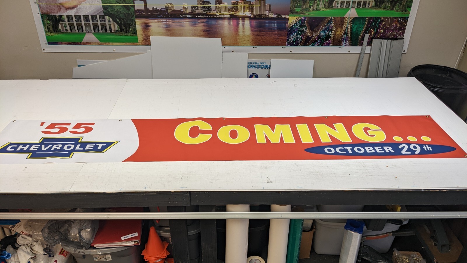 Chevrolet ’55 1955 Vintage Style Dealer Promo Banner Chevy Coming Soon