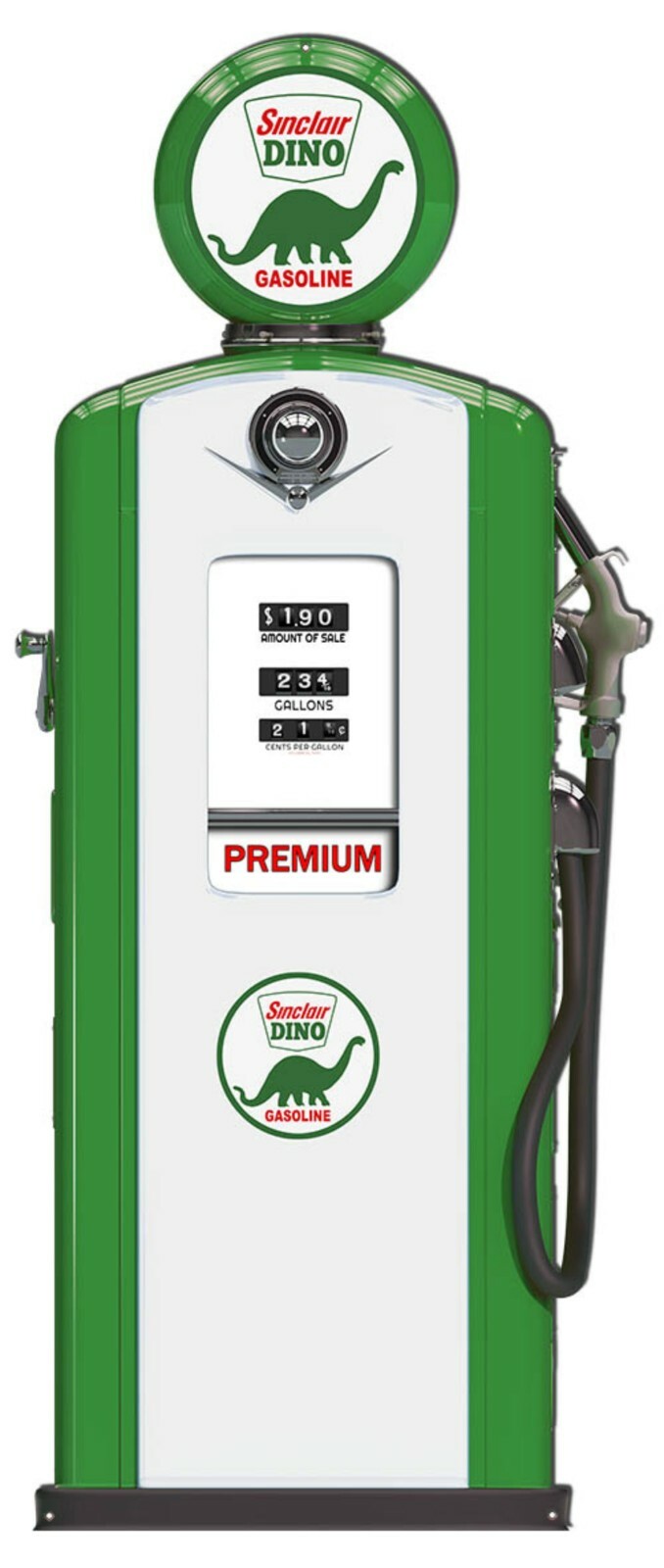 Sinclair Dino Gasoline Gas Pump Metal Heavy Steel Sign Large 40″ Oil Dinosaur 17