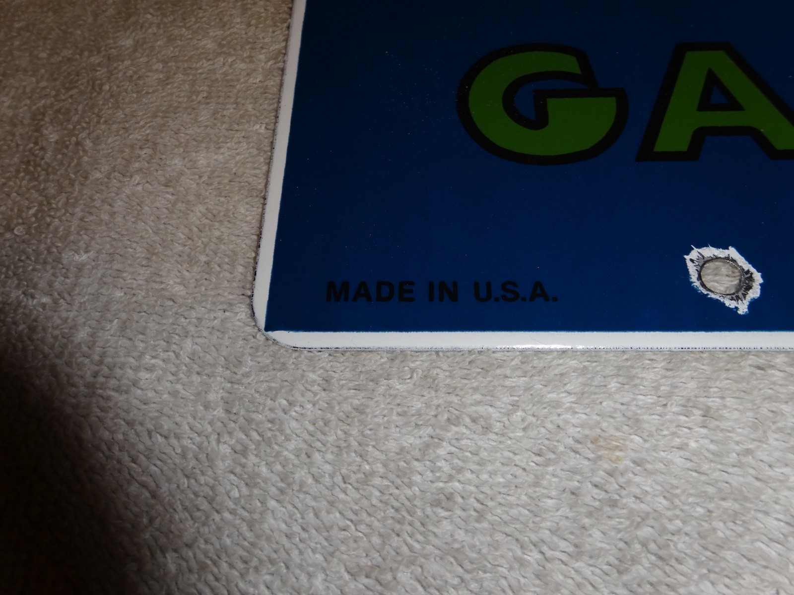 VINTAGE INDIAN GASOLINE 18″ PORCELAIN METAL MOTORCYCLE GAS & OIL PUMP PLATE SIGN