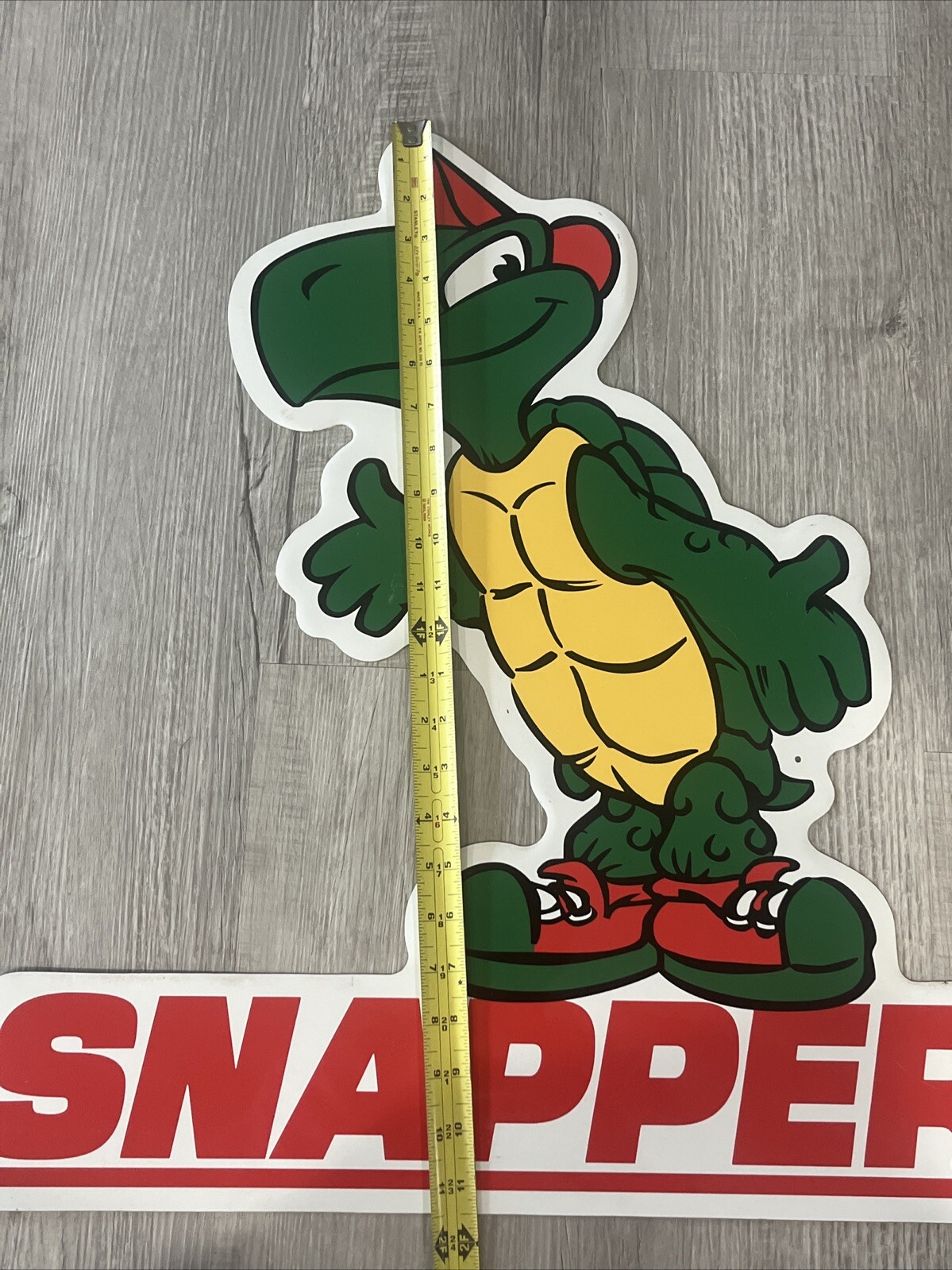 Vtg Advertising sign Snapper turtle Small Engine Mowers Tractor Farm Die Cut