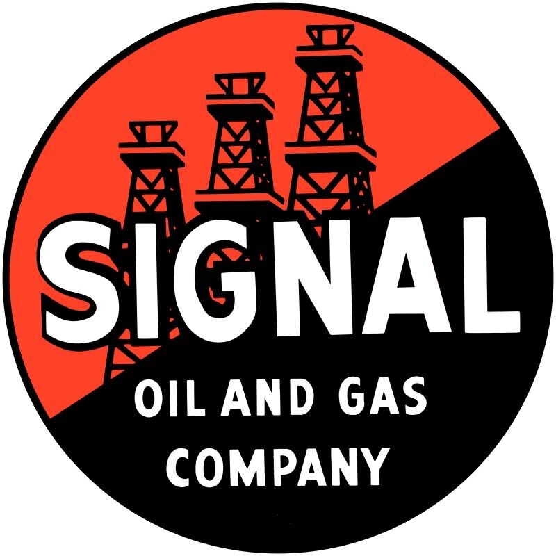Signal Oil & Gas Company NEW Sign 28″ Dia. Round AMERICAN STEEL
