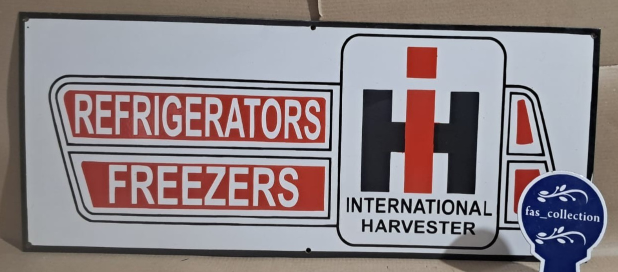 International Harvester Porcelain Enamel Sign 36 x 15 Inches 1 Sided