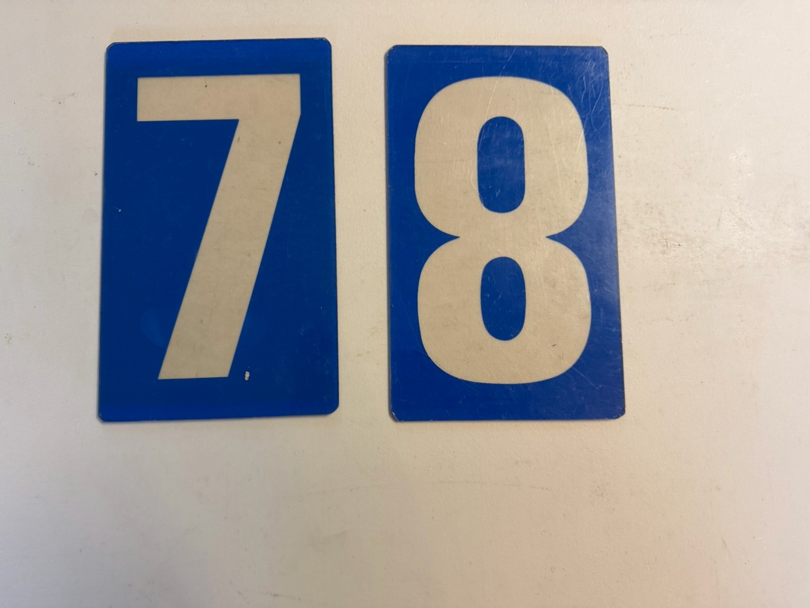 VINTAGE GAS STATION ACRYLIC PRICE SIGN NUMBER SET BLUE 1 2 3 4 5 6 7 8 9 0