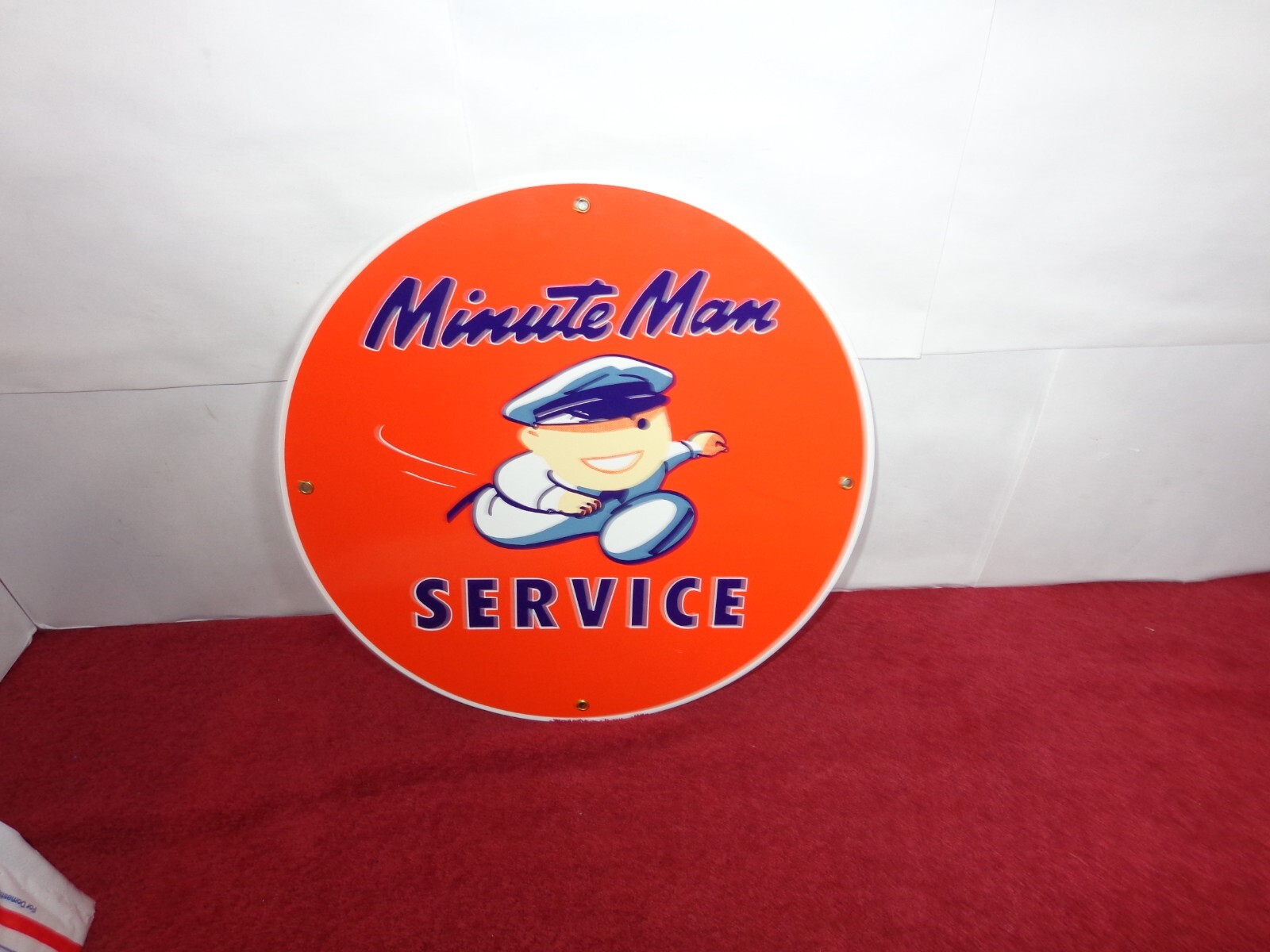 VINTAGE 10 in UNION 76 MINUTE MAN SERVICE ADVERTISING SIGN HEAVY METAL – S 196A