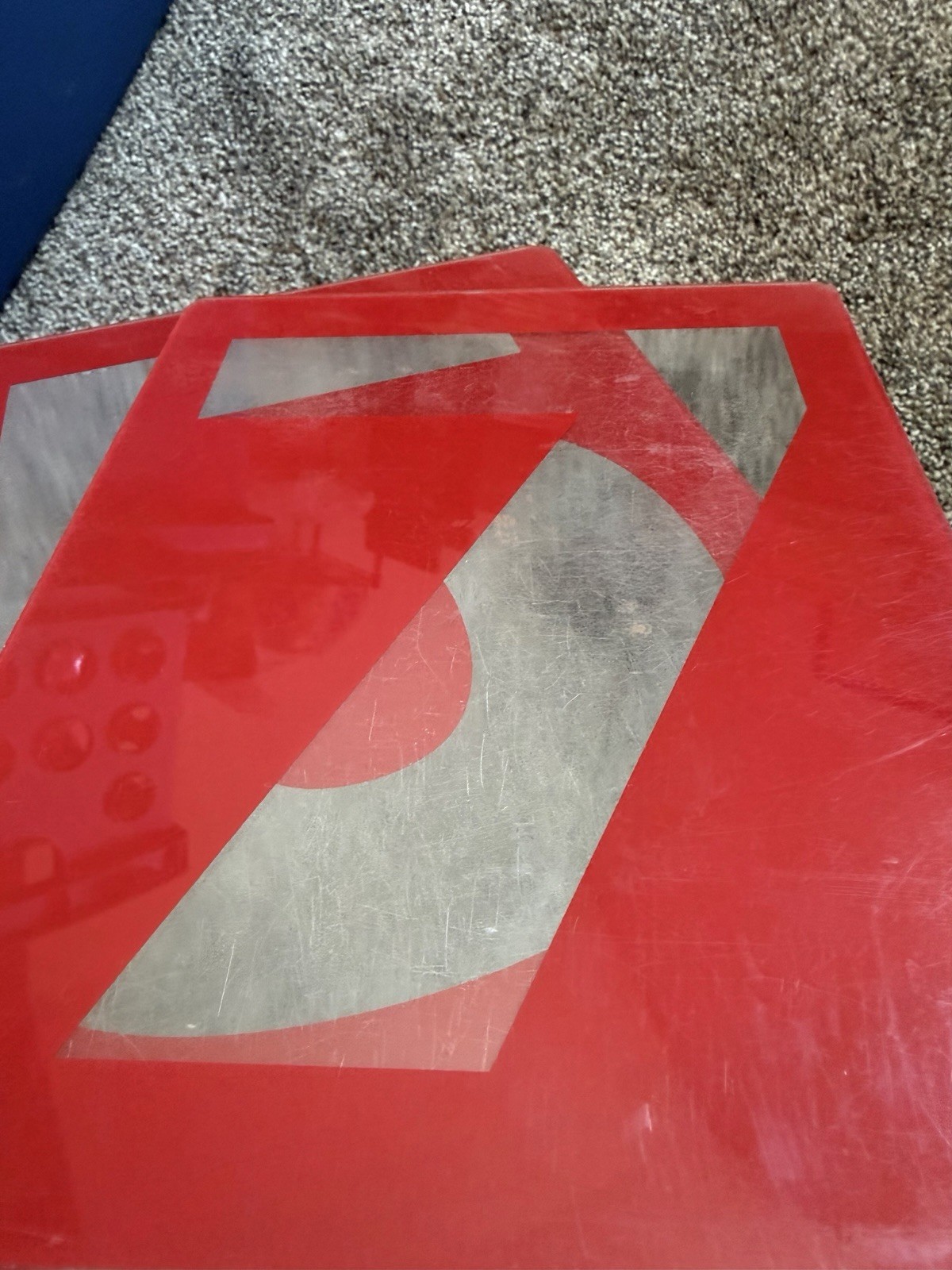 Gas Station Price Numbers 0-9 58 Piece Set Of 8” X 10” Red Clear Plexiglass