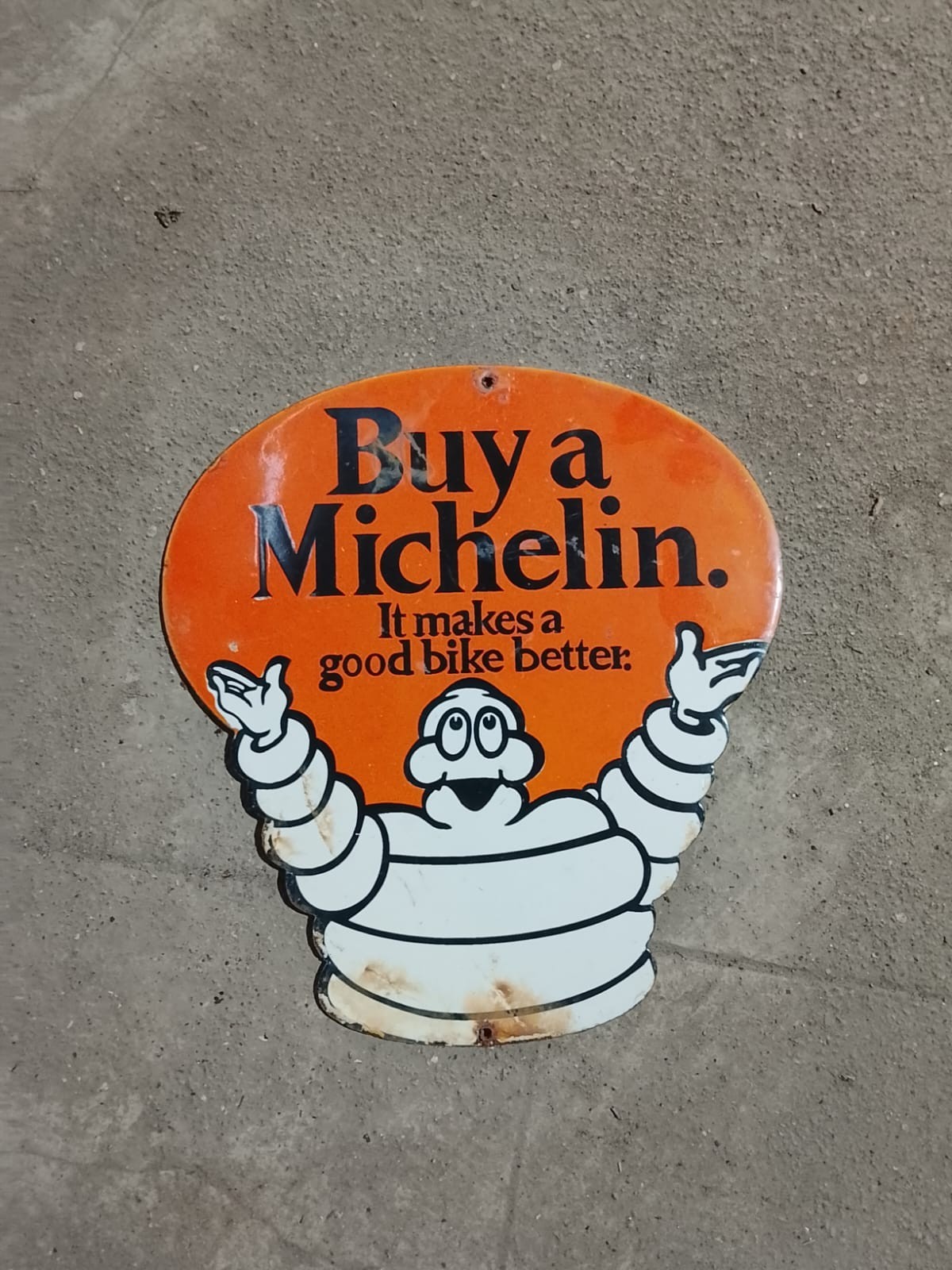 PORCELAIN MICHELIN ENAMEL SIGN 12X7 INCHES