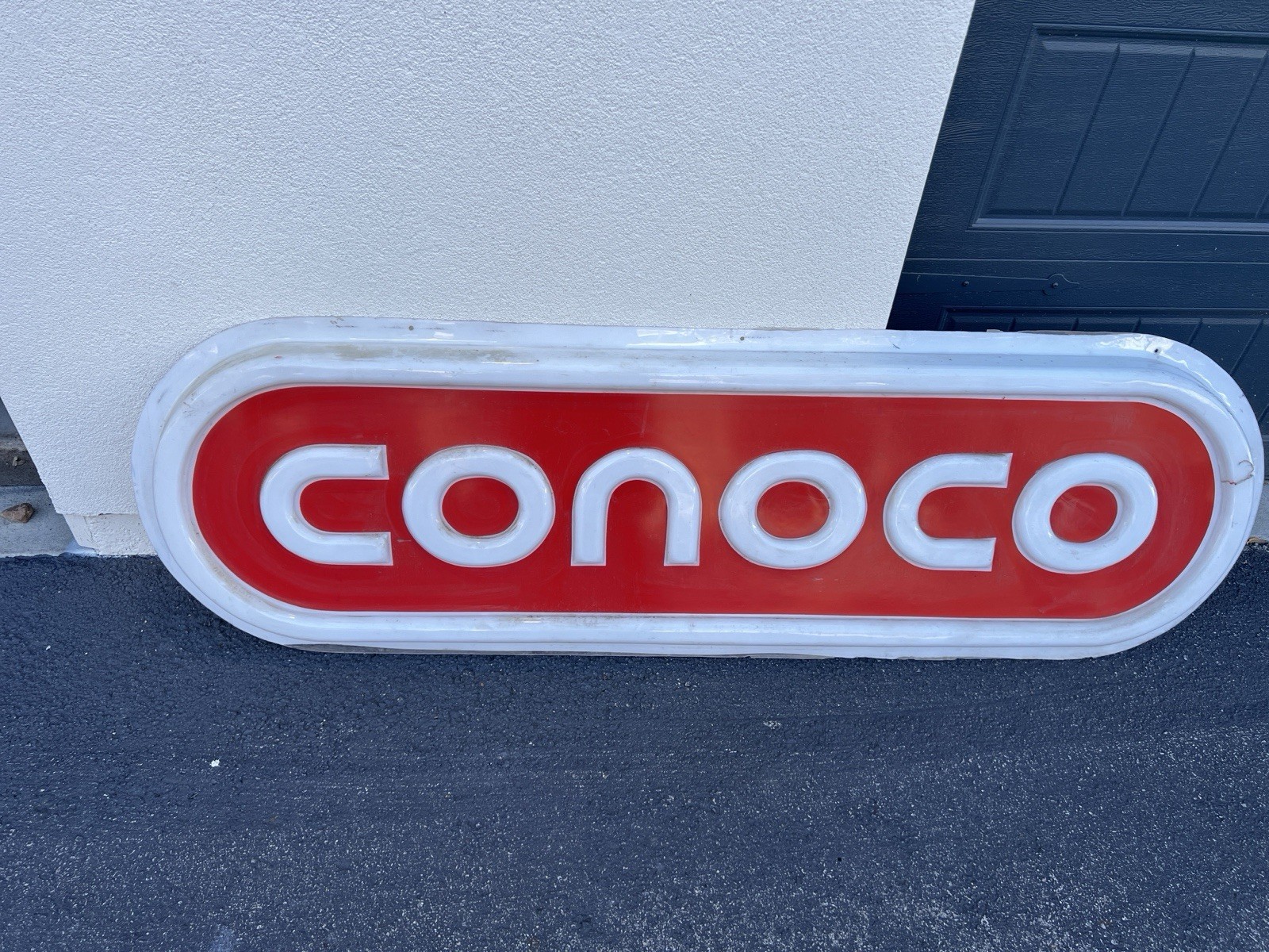 Conoco Gas Station Plastic Molded 77×24 Sign Advertising Mam Cave Garage