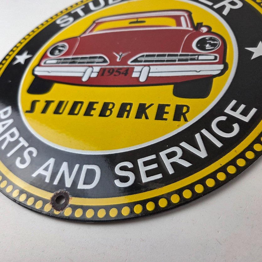 Vintage Studebaker Sign – Parts Service Automobile Gas Pump Porcelain Sign