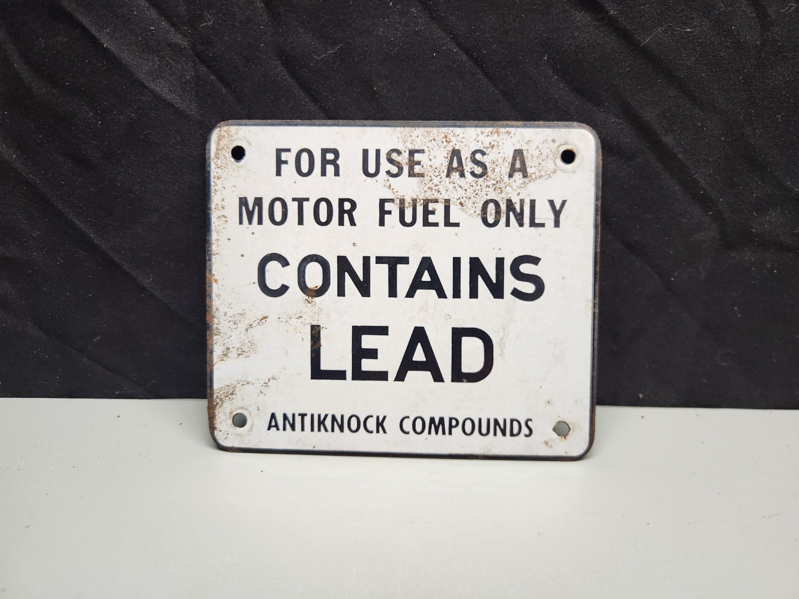 For Use As A Motor Fuel Only Contains Lead Original Sign AntiKnock Compounds