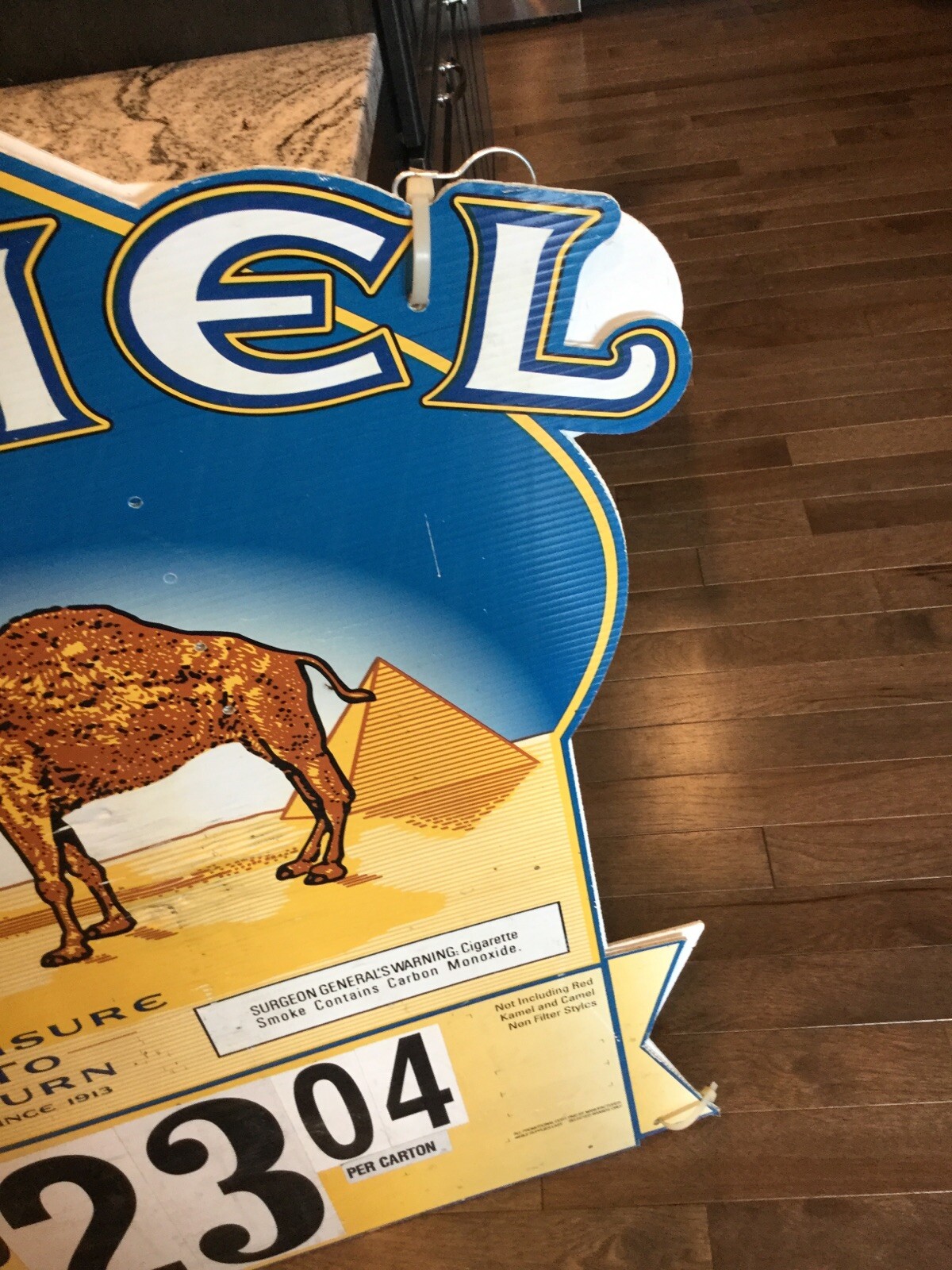 VINTAGE Camel Cigarette Gas Station Cardboard Advertising Sign