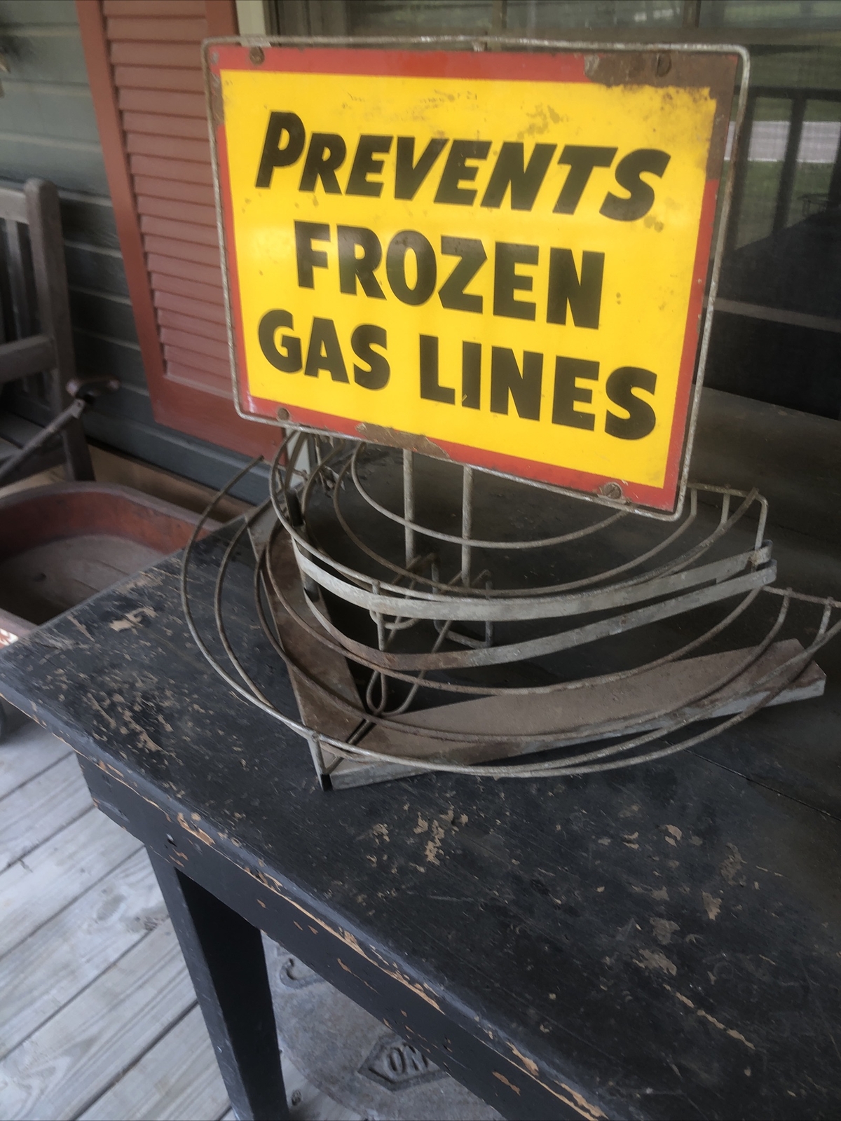 PREVENTS FROZEN GAS LINES Old Gas Station Gas Pump Topper.