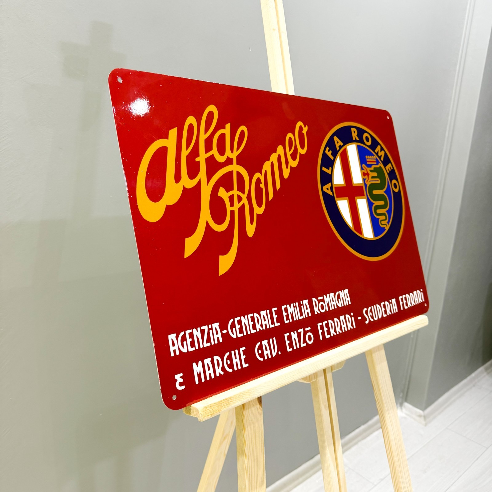 Alfa Romeo Emilia Romagna Heavy Metal Sign – 60 × 40 cm (23.6” × 15.7”)