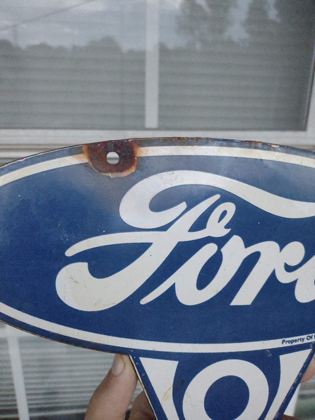 Vintage Ford Sign – Porcelain Metal V8 Automobile Parts Gas Oil Pump Sign