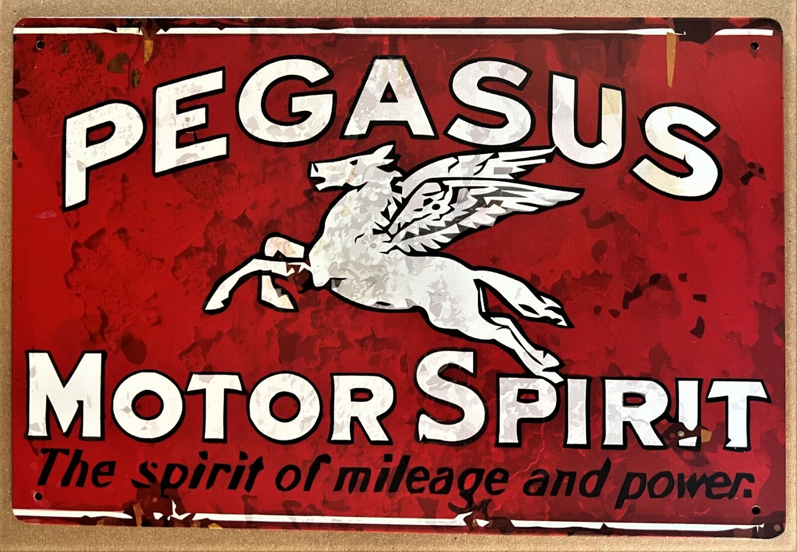 Pegasus Motor Spirit Tin Sign (Union Flying A Ford Chevy Charger Exxon Esso 1145