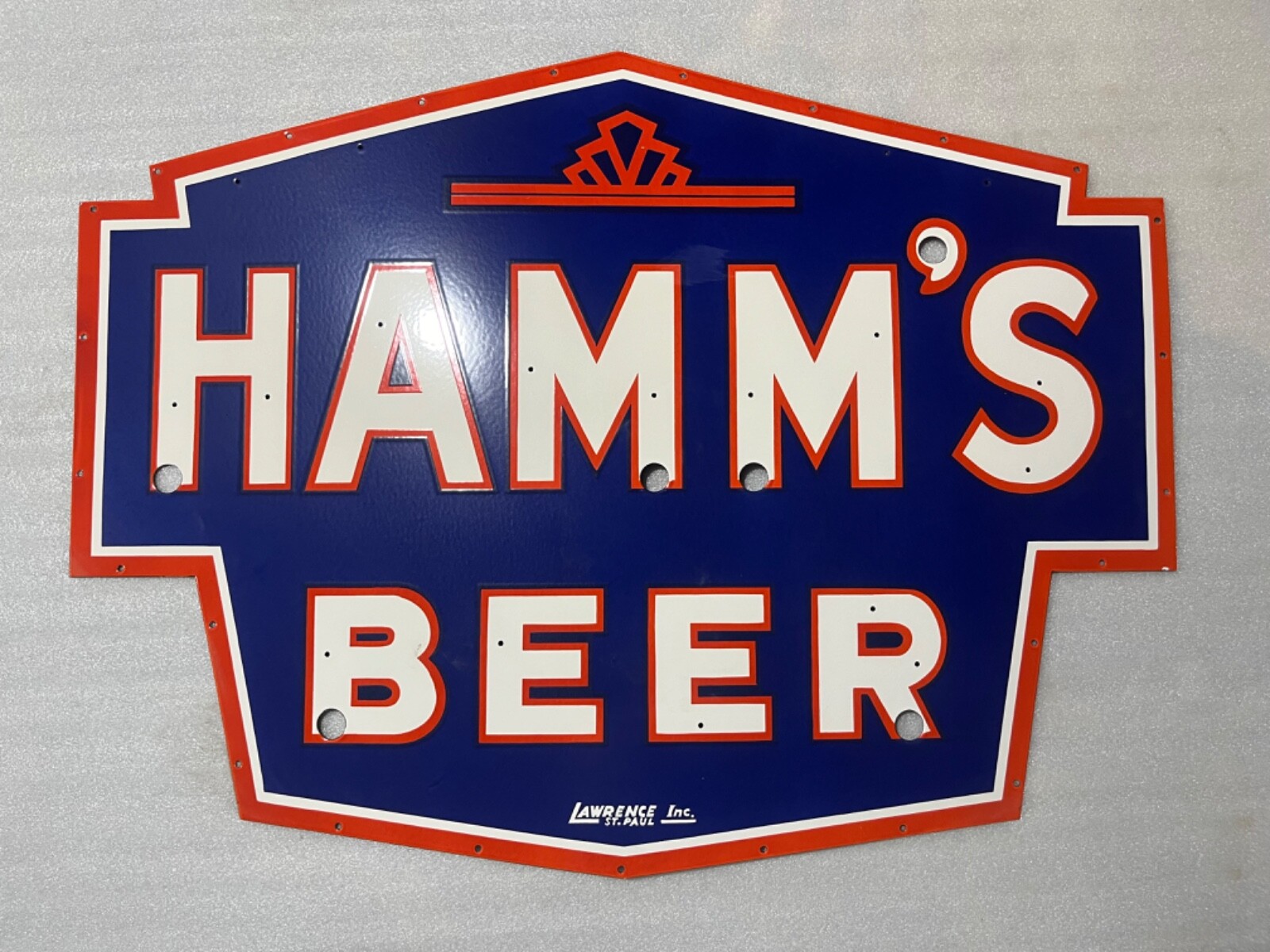 HAMM’S BEER NEON SKIN PORCELAIN ENAMEL SIGN 48X36″ SSPN.