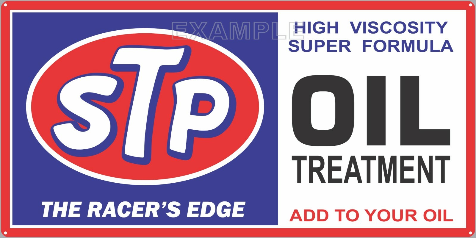 STP OIL TREATMENT RACERS EDGE GAS STATION OLD SIGN REMAKE ALUMINUM SIZE OPTIONS