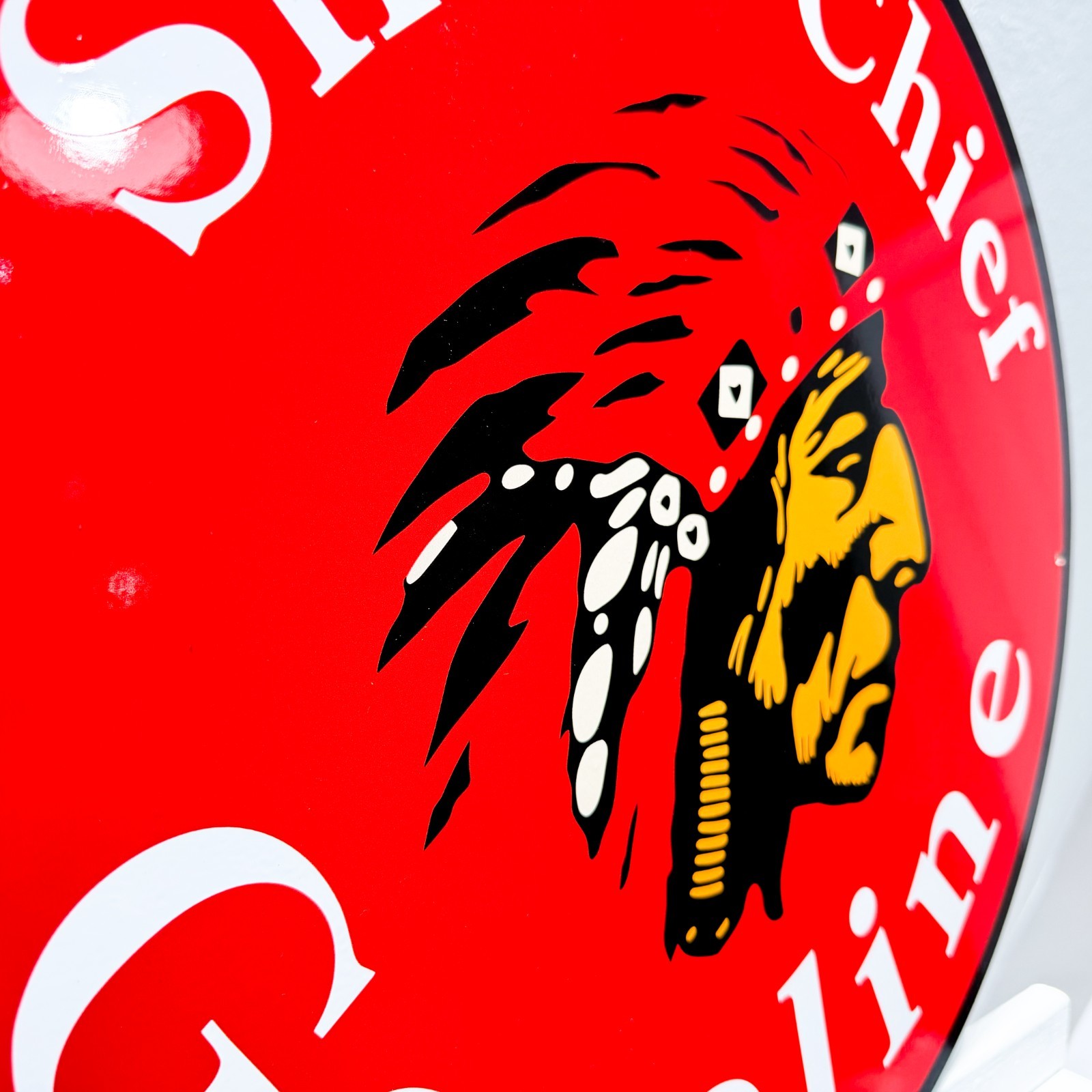 Silent Chief Gasoline Sign – Heavy Metal Garage Decor – 50 cm (19.7”)