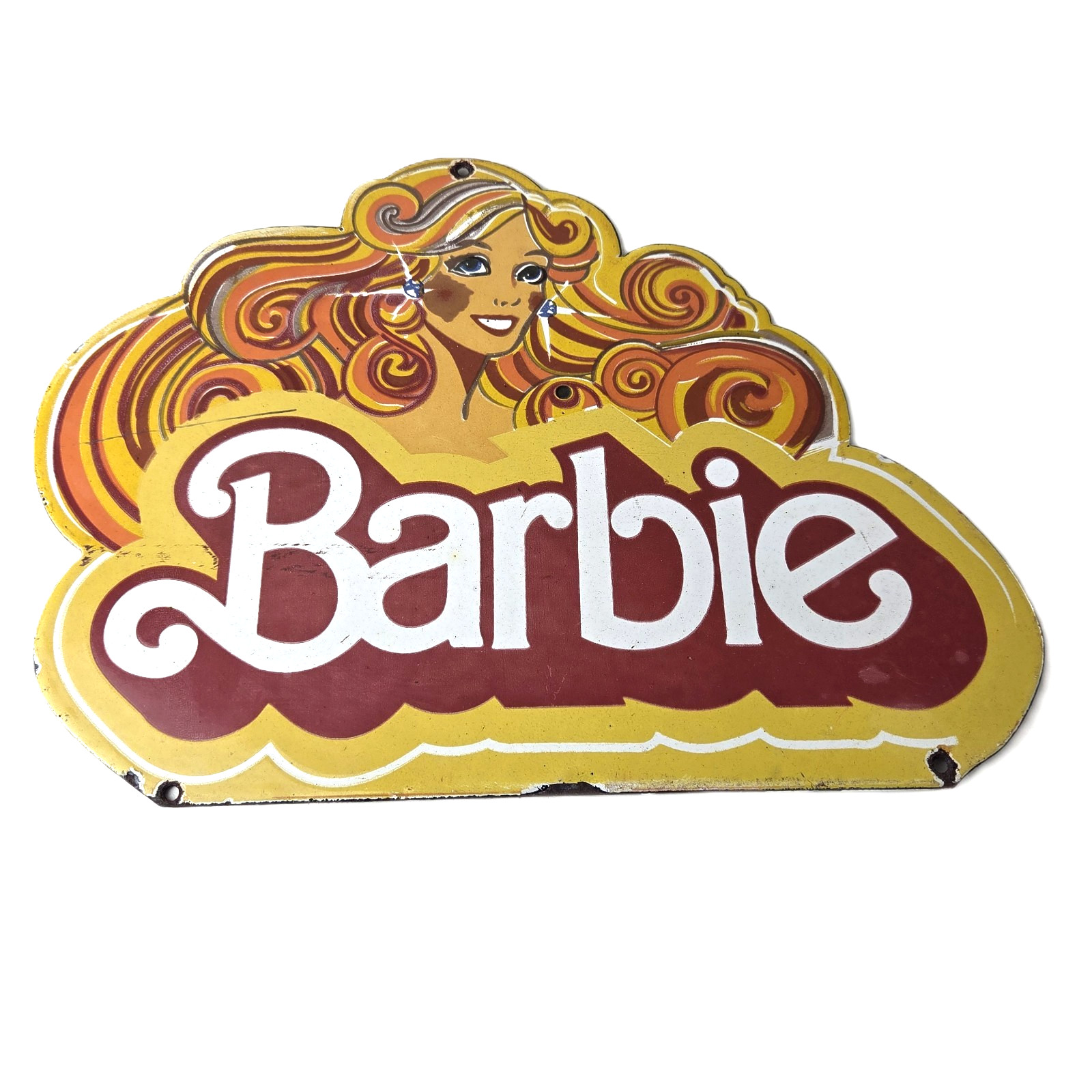 Vintage Barbie Mattel Toys Sign – Porcelain Advertisement Store Gas Pump Sign