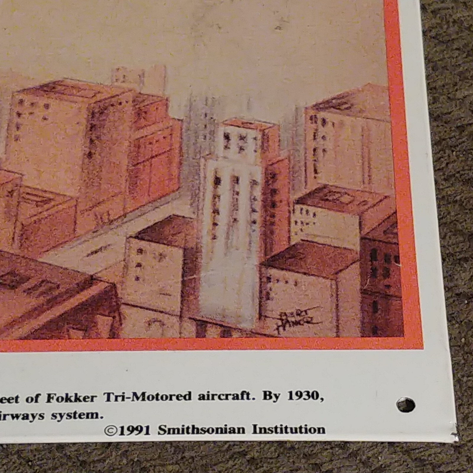 UNIVERSAL AIR LINES SYSTEM Smithsonian Reproduction Tin Sign 1991