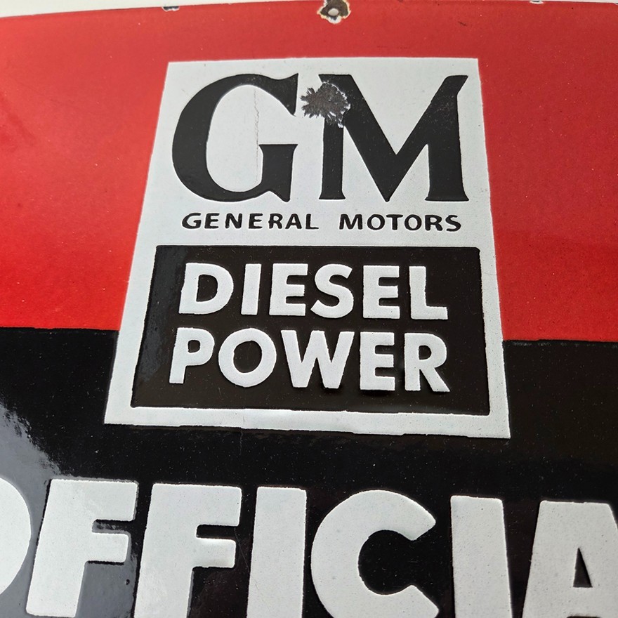 Vintage General Motors Sign – Automobiles Diesel Trucks Porcelain Gas Pump Sign