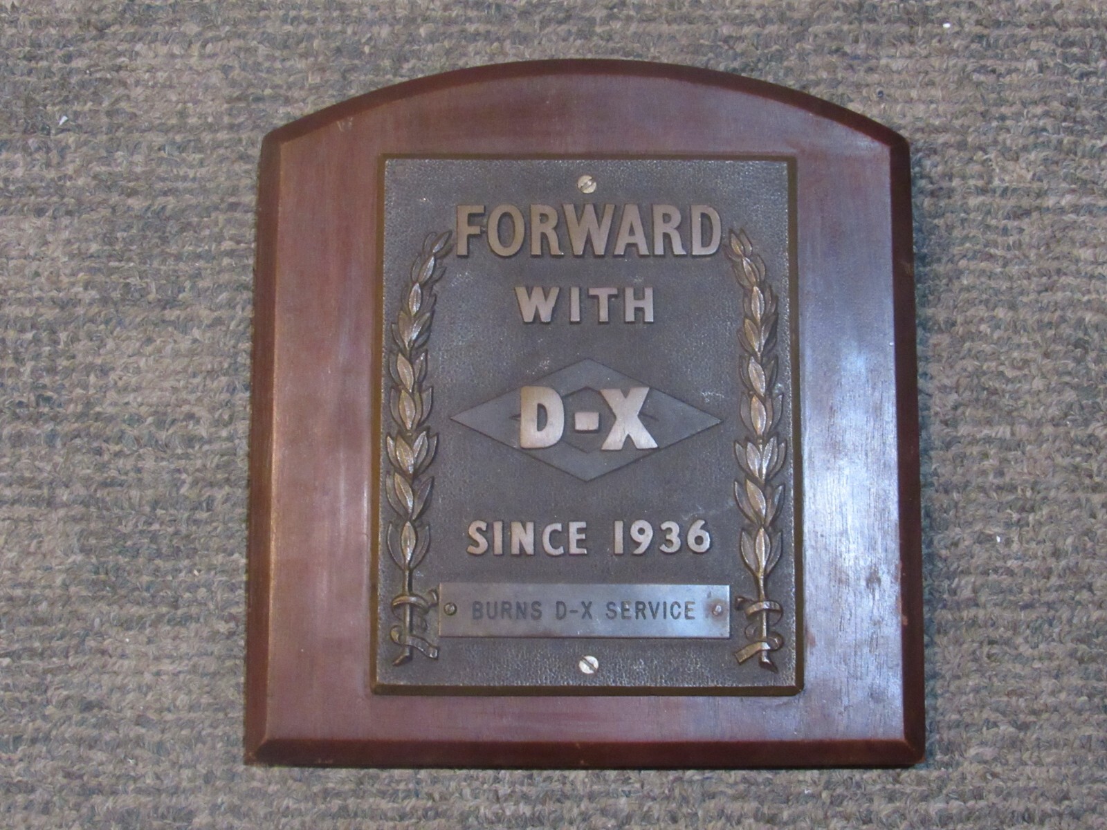 Sunray D-X Oil Company Service Station Bronze Plaque Gas Collectible 1936 SIGNED