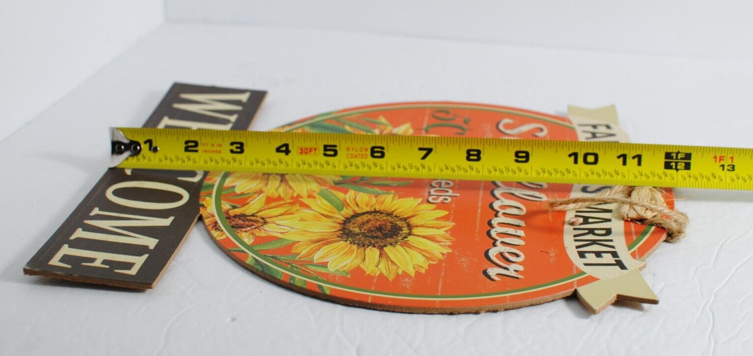 Vintage Cardboard Sign WELCOME Farmer’s Market Sunflower Seeds 5 Cents