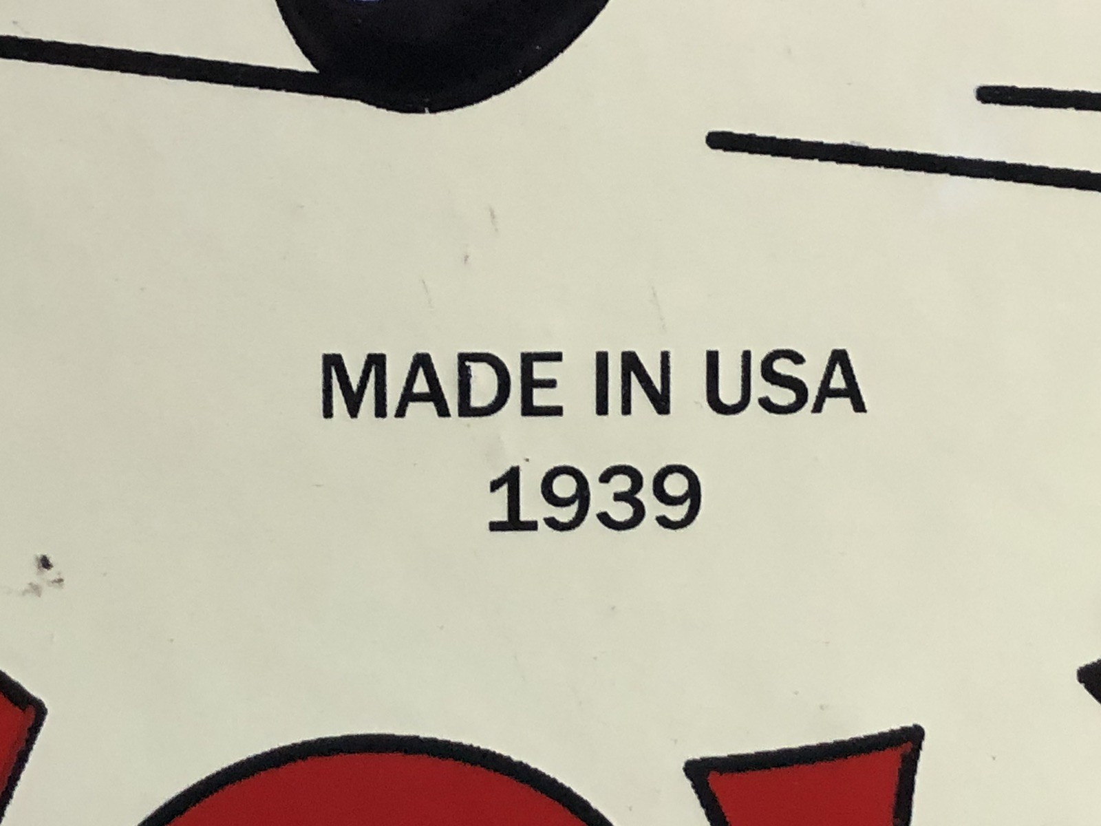 VINTAGE 1939 DATED GILMORE GASOLINE RECORD BREAKER PORCELAIN GAS OIL SIGN