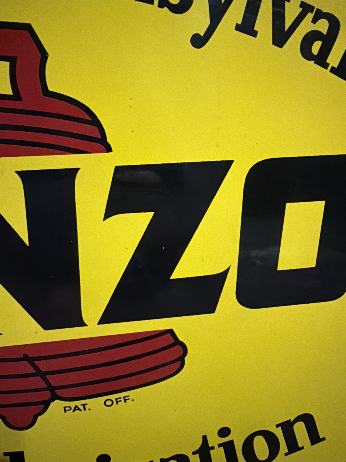 NICE DOUBLE SIDED ORIGINAL PENNZOIL GAS OIL ADVERTISING SIGN