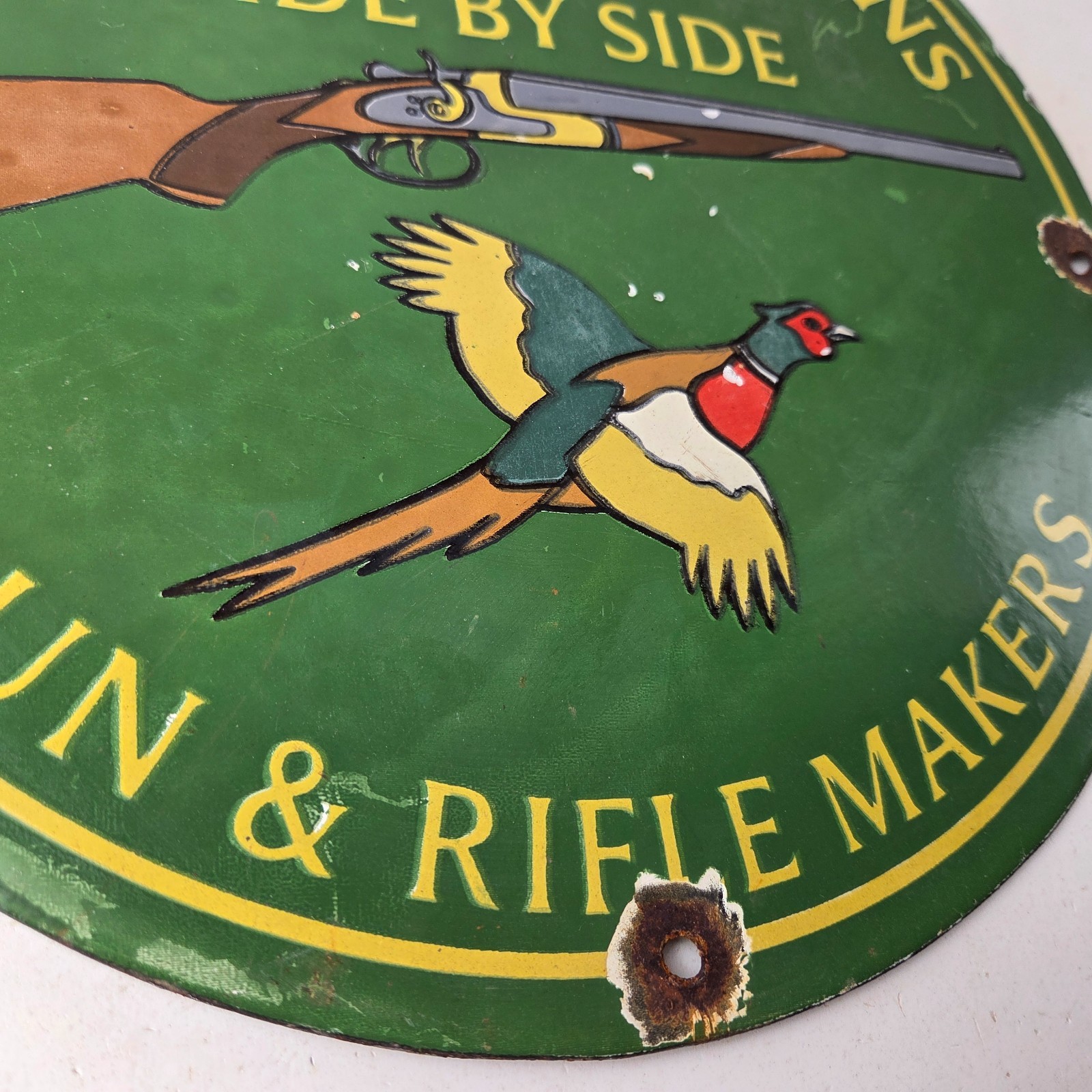 Vintage James Purdey Sign – Hunting Gun Firearm Makers Shot Gas Porcelain Sign