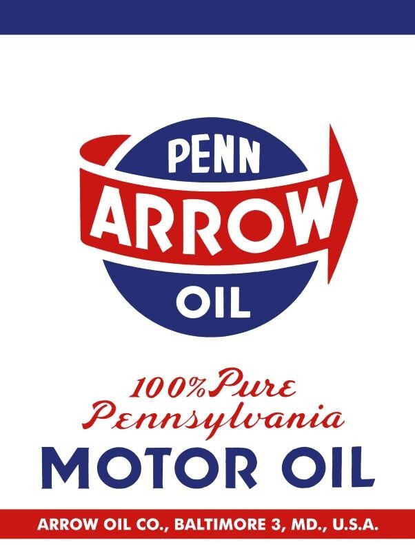 Penn Arrow Motor Oil of Baltimore, Maryland NEW METAL SIGN: 9×12″ Free Shipping