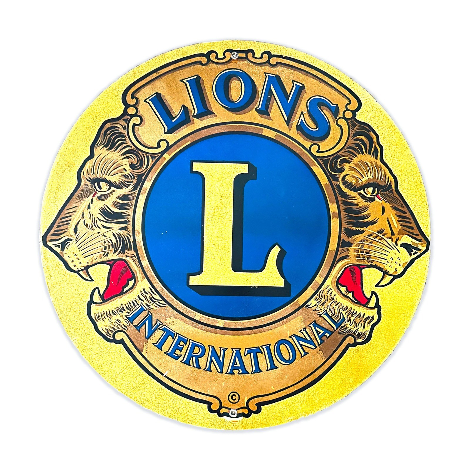 30″ Lions International Fraternal Club Sign Wall Decor Garage Man Cave Display