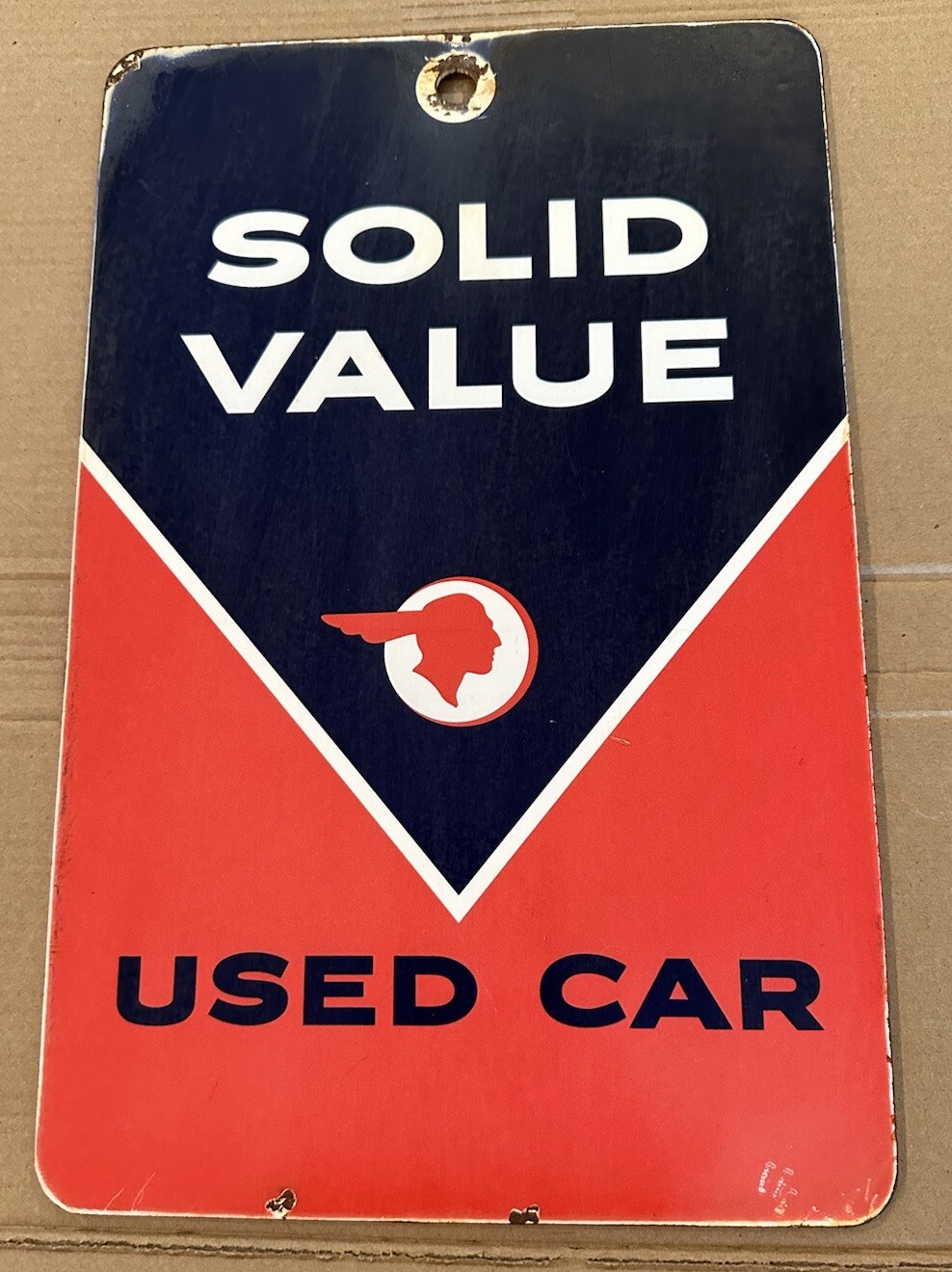 Pontiac Solid Value Used Car Dealer Heavy Porcelain Metal Sign