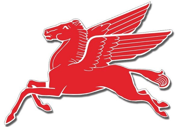 2 Mobil Gas Flying Red Horse Pegasus L & R Metal Heavy Steel Signs Extra Large