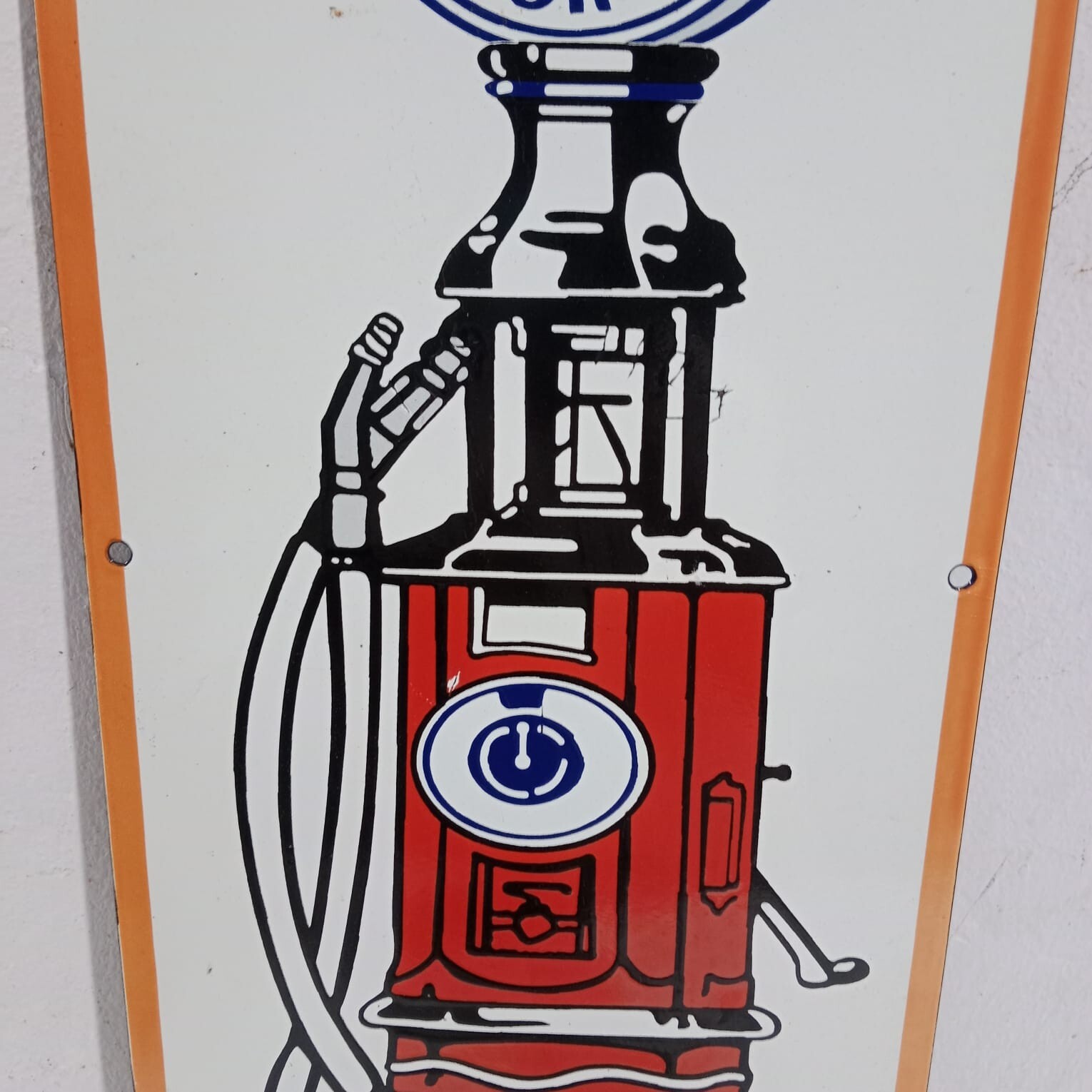 Gulf Porcelain Enamel Sign 40 x 12 Inches 1 Sides