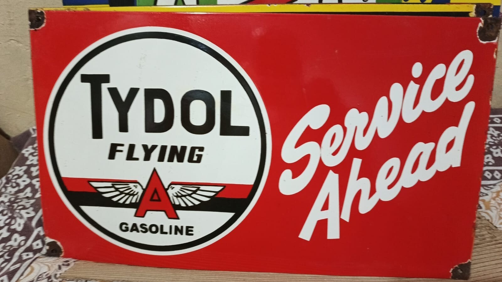 Taydol Flying Rare Porcelain Enamel Heavy Metal 24×14 inches Single Side