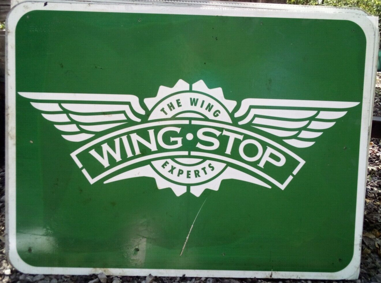 WING STOP/DAIRY QUEEN DQ ADVERTISING HWY EXIT SIGN BARN MAN CAVE 48X36″ 5E