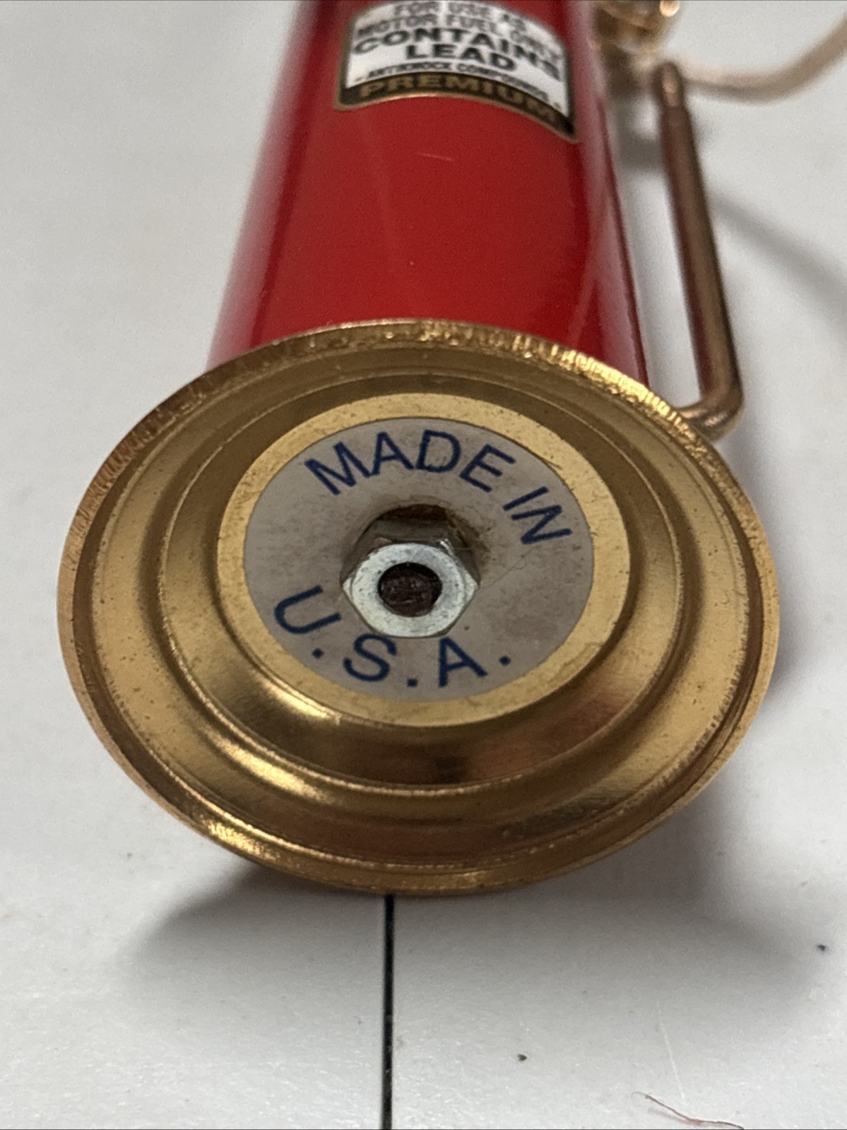 Vintage Red Crown Visible Gas Pump Miniature Replica Model, Made In The Usa