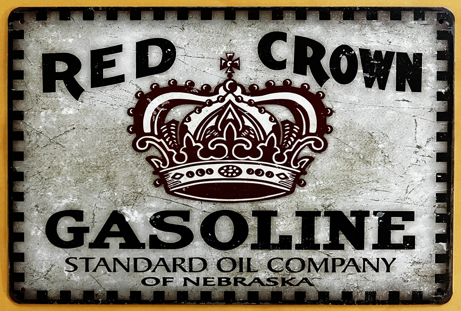 Red Crown Gas Tin Sign (Union 76 Flying A Exxon Texaco Conoco Exxon) W53544