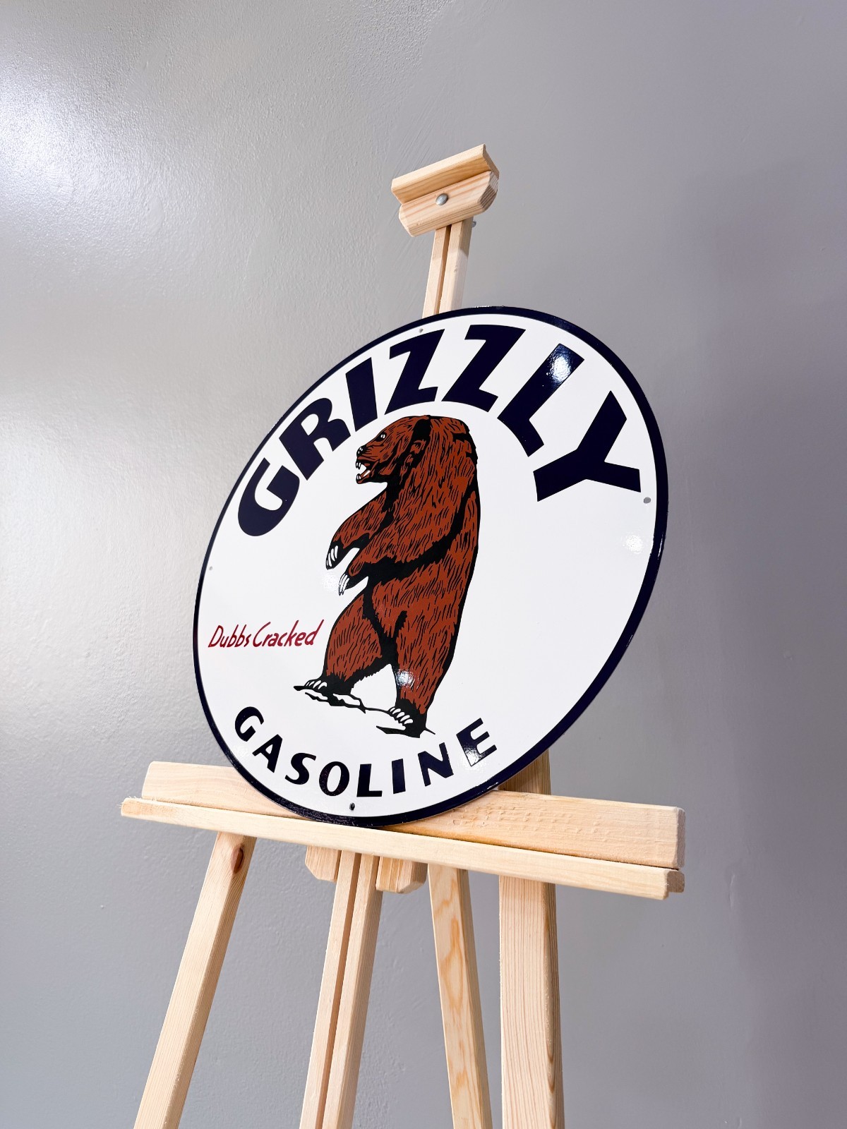 Vintage Bear Oil Company Grizzly Gasoline Heavy Metal Sign – 19.7″ (50cm)