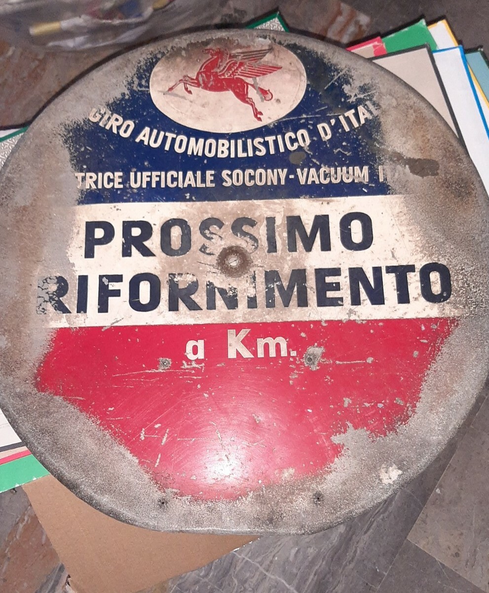 Giro automobilistico d’Italia 1954old Sign-Mobil Socony-Vacuum-Alfa Romeo-LANCIA