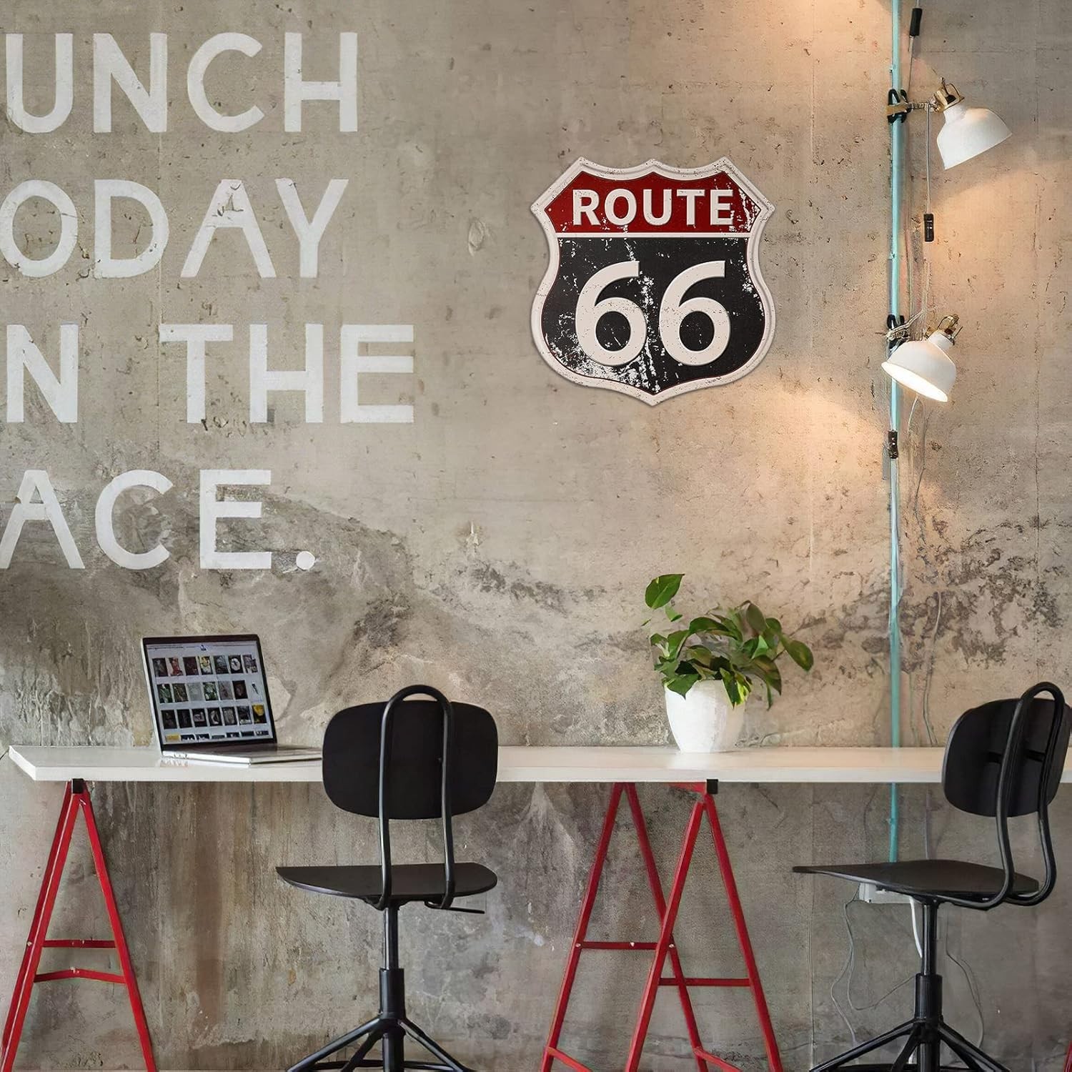 Charming 12″ Route 66 Retro Metal Sign – Perfect Gift for Vintage Home Decor