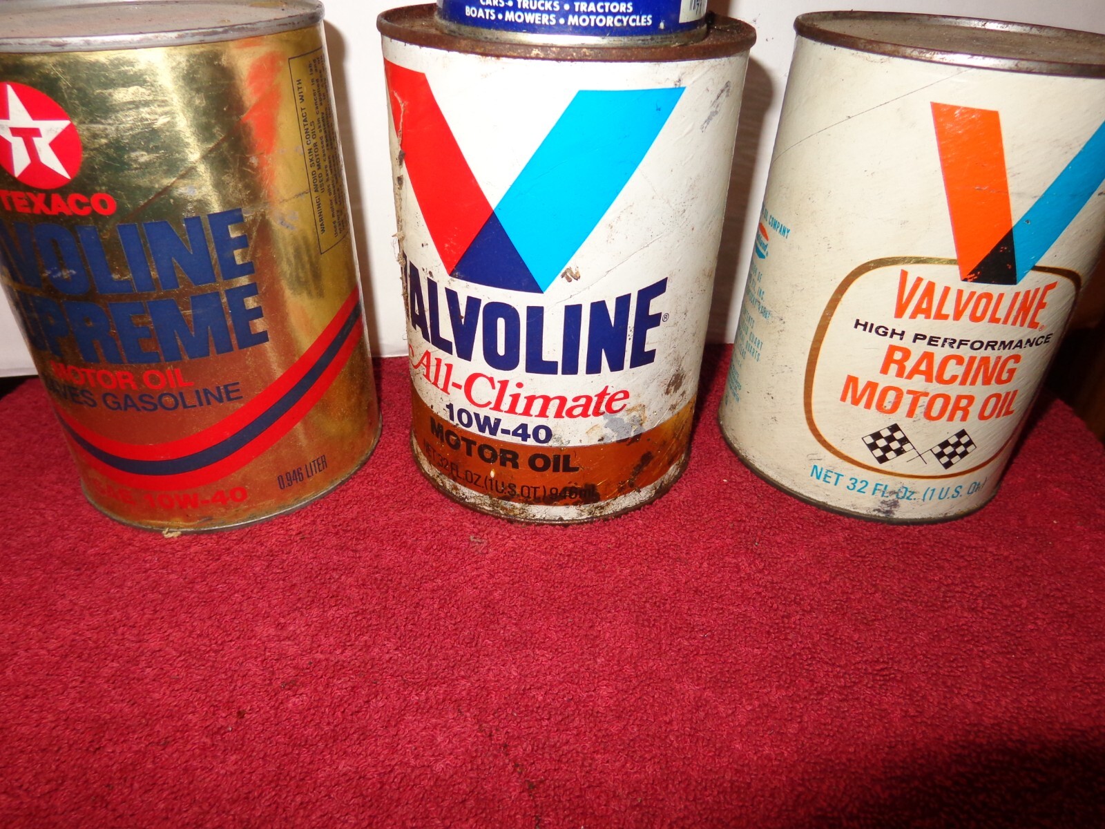 4 PIECE VINTAGE OIL COLLECTION -VALVOLINE -STP – TEXACO HAVOLINE SUPREME – C99A