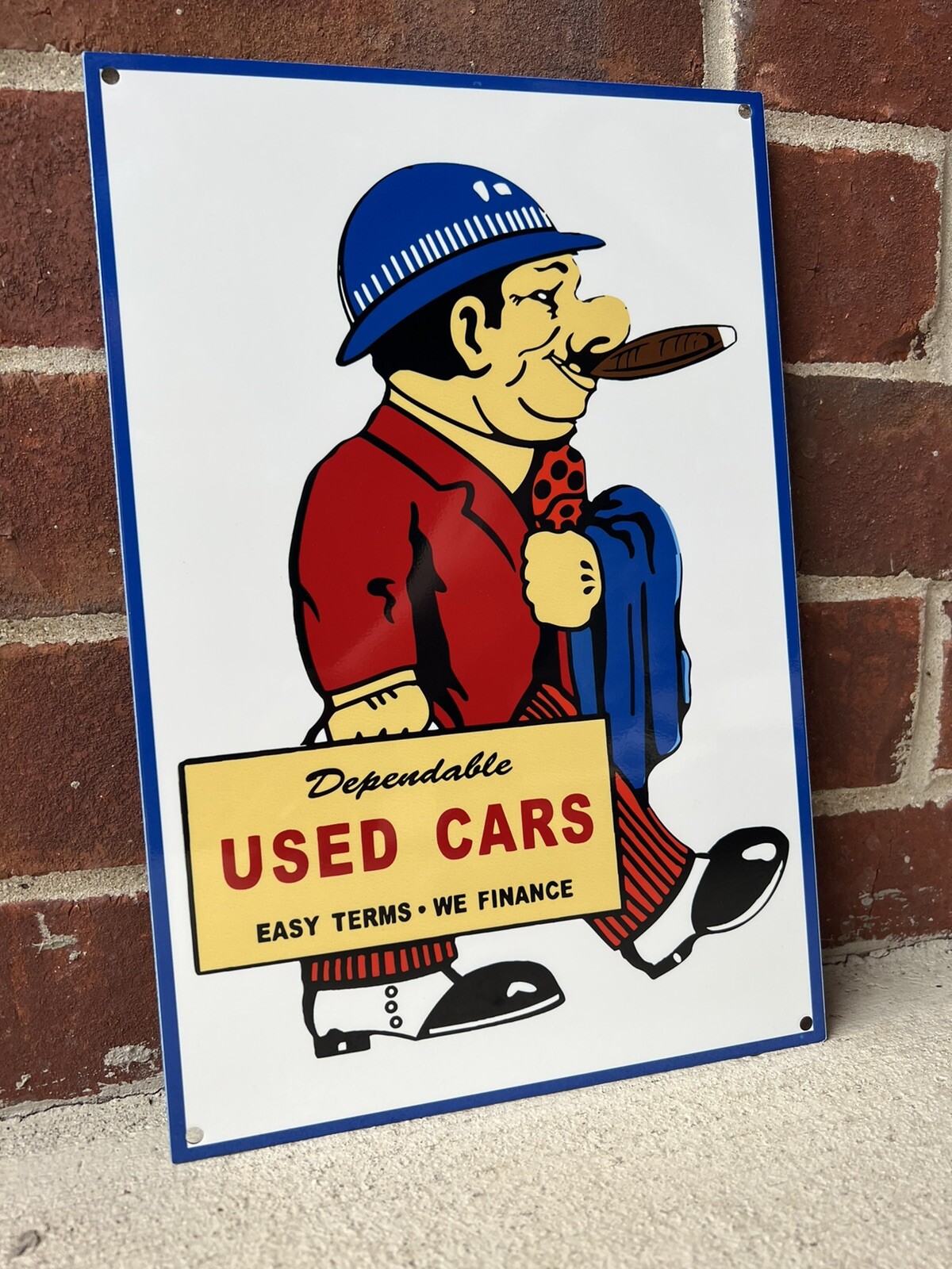 Dependable Used Cars MOTOR OIL Gas Vintage Style Steel Pump Plate Sign