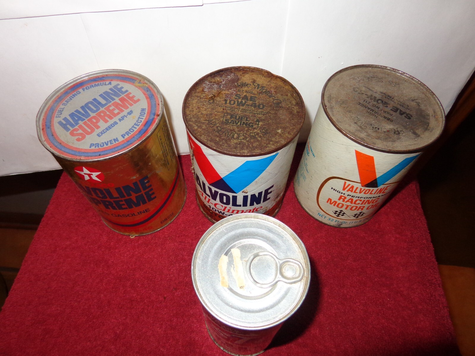 4 PIECE VINTAGE OIL COLLECTION -VALVOLINE -STP – TEXACO HAVOLINE SUPREME – C99A