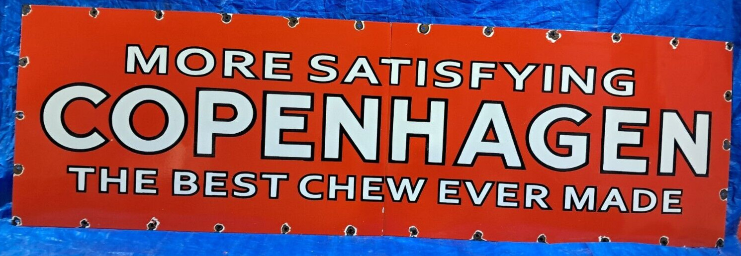 Copenhagen Porcelain Enamel Sign 24 X 80 Inches in 2 Parts