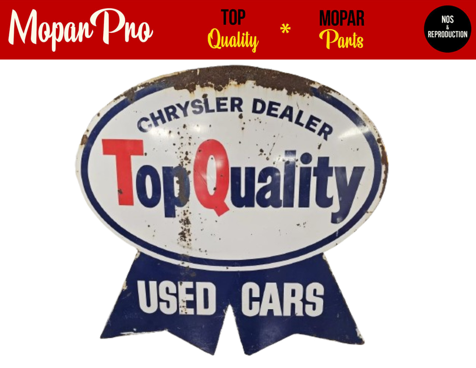 Rare 1940s Chrysler Porcelain Sign 5×6 Foot