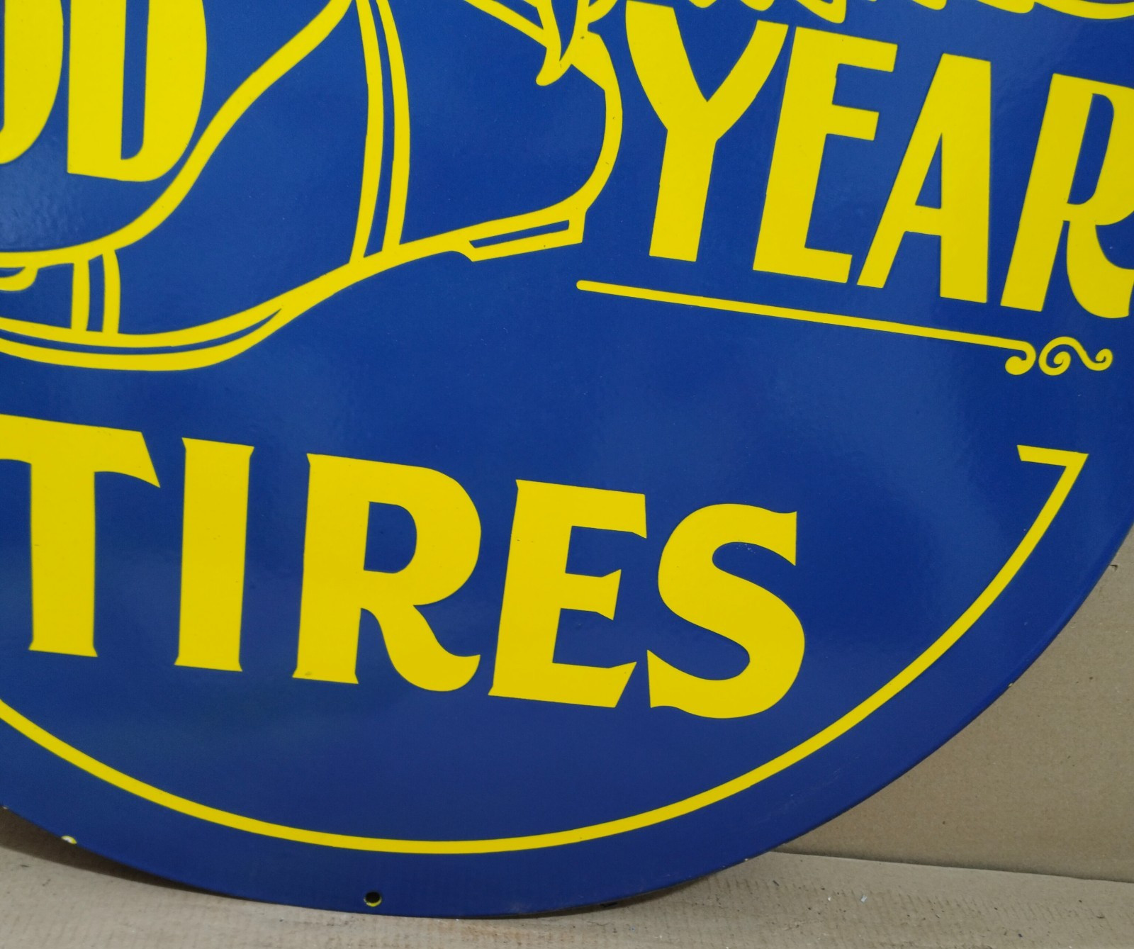 Good year Tires porcelain Enamel Sign 30 x 30 Inches 1 Sided