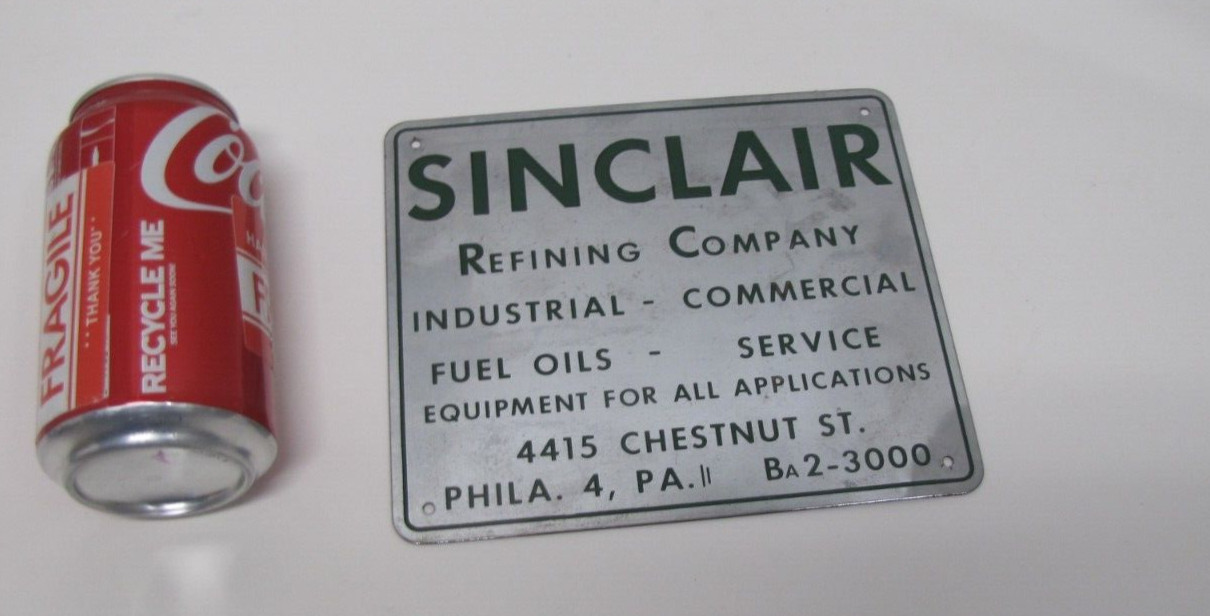 SINCLAIR REFINING Co FUEL OILS SERVICE EQUIPMENT PHILA PA Original Old Ad Sign